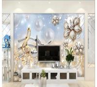 XLMING Creative Minimalist Musical Notes Floral Jewellery 3D Wallpaper Premium Textured Silk Study Dining Living Room Bedroom Sofa TV Wall Easy Install-430cm×300cm
