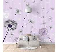 XLMING Creative Minimalist Purple Plants Dandelions 3D Wallpaper Luxury Home Dining Decor Paste Sofa Living Room The Wall for Bedroom Mural-150cm×105cm