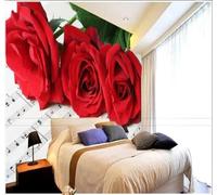 XLMING Creative Musical Notes Beautiful Red Roses 3D Wallpaper Luxury Home Dining Decor Paste Sofa Living Room The Wall for Bedroom Mural-200cm×140cm
