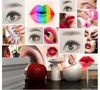XLMING Creative Nail Art Red Lips Beauty Poster 3D Wallpaper Premium Textured Silk Study Dining Living Room Bedroom Sofa TV Wall Easy Install-150cm×105cm