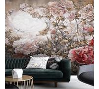 XLMING Creative Plants Pink Flowers Little Fish 3D Wallpaper Premium Textured Silk Study Dining Living Room Bedroom Sofa TV Wall Easy Install-400cm×280cm
