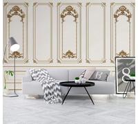 XLMING Creative Plaster Relief Carving Patterns 3D Wallpaper Premium Textured Silk Study Dining Living Room Bedroom Sofa TV Wall Easy Install-430cm×300cm