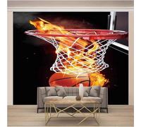 XLMING Creative Red Flame Basketball Sports 3D Wallpaper Luxury Home Dining Decor Paste Sofa Living Room The Wall for Bedroom Mural-300cm×210cm