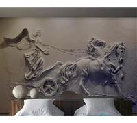 XLMING Creative Relief Angel Animal Horse 3D Wallpaper Silky Texture Home Study Office Grey Dining Room Sofa Bedroom Living Room TV Backdrop-300cm×210cm