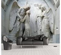 XLMING Creative Relief Angel Sculpture Art 3D Wallpaper Luxury Home Dining Decor Paste Sofa Living Room The Wall for Bedroom Mural-300cm×210cm