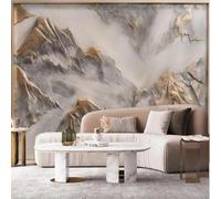 XLMING Creative Relief Gold Mountain Peaks Art 3D Wallpaper Luxury Home Dining Decor Paste Sofa Living Room The Wall for Bedroom Mural-250cm×170cm