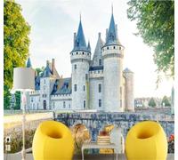 XLMING Creative Retro Architecture Art High End Castle 3D Wallpaper Silky Texture Home Study Office Grey Dining Room Sofa Bedroom Living Room TV Backdrop-200cm×140cm