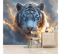 XLMING Creative Sky Animal Abstract Tiger 3D Wallpaper Luxury Home Dining Decor Paste Sofa Living Room The Wall for Bedroom Mural-150cm×105cm