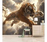 XLMING Creative Sky Clouds Animals Tiger 3D Wallpaper Luxury Home Dining Decor Paste Sofa Living Room The Wall for Bedroom Mural-150cm×105cm