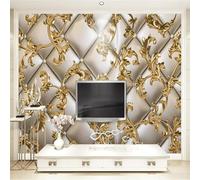 XLMING Creative Soft Padded Three Dimensional Golden Art 3D Wallpaper Luxury Home Dining Decor Paste Sofa Living Room The Wall for Bedroom Mural-430cm×300cm