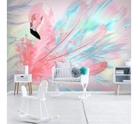 XLMING Creative Three Dimensiona Colourful Flamingo Art 3D Wallpaper Luxury Home Dining Decor Paste Sofa Living Room The Wall for Bedroom Mural-350cm×256cm