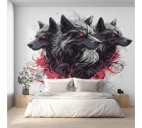XLMING Creative Three Dimensional Animal Wolf Art 3D Wallpaper Premium Textured Silk Study Dining Living Room Bedroom Sofa TV Wall Easy Install-200cm×140cm