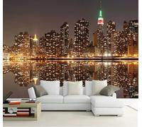 XLMING Creative Three Dimensional City Architecture Rivers Nightscape 3D Wallpaper Luxury Home Dining Decor Paste Sofa Living Room The Wall for Bedroom Mural-400cm×280cm