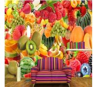 XLMING Creative Three Dimensional Colourful Fruit Individuality 3D Wallpaper Luxury Home Dining Decor Paste Sofa Living Room The Wall for Bedroom Mural-150cm×105cm