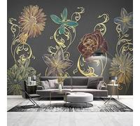 XLMING Creative Three Dimensional Colourful Lines Flowers 3D Wallpaper Luxury Silk Study Dining Feature Sofa Grey Bedroom Living Room Tv Decorative Wall-250cm×170cm