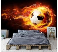 XLMING Creative Three Dimensional Flames Football Poster 3D Wallpaper Luxury Home Dining Decor Paste Sofa Living Room The Wall for Bedroom Mural-400cm×280cm