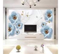 XLMING Creative Three Dimensional Floral Butterfly Pearl 3D Wallpaper Luxury Home Dining Decor Paste Sofa Living Room The Wall for Bedroom Mural-200cm×140cm