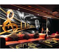 XLMING Creative Three Dimensional Gold Musical Score 3D Wallpaper Luxury Home Dining Decor Paste Sofa Living Room The Wall for Bedroom Mural-400cm×280cm