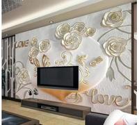 XLMING Creative Three Dimensional Heart Butterfly Flowers 3D Wallpaper Luxury Silk Study Dining Feature Sofa Grey Bedroom Living Room Tv Decorative Wall-300cm×210cm