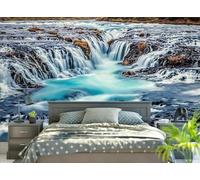 XLMING Creative Three Dimensional Mountain Peaks Waterfall River 3D Wallpaper Luxury Home Dining Decor Paste Sofa Living Room The Wall for Bedroom Mural-250cm×170cm