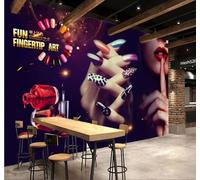 XLMING Creative Three Dimensional Nail Art Beauty Individuality 3D Wallpaper Premium Textured Silk Study Dining Living Room Bedroom Sofa TV Wall Easy Install-430cm×300cm