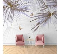 XLMING Creative Three Dimensional Plants Leaves Butterflies 3D Wallpaper Premium Textured Silk Study Dining Living Room Bedroom Sofa TV Wall Easy Install-150cm×105cm