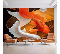 XLMING Creative Three Dimensional Red White Little Fish 3D Wallpaper Luxury Home Dining Decor Paste Sofa Living Room The Wall for Bedroom Mural-200cm×140cm