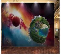 XLMING Creative Three Dimensional Space Universe Earth 3D Wallpaper Luxury Home Dining Decor Paste Sofa Living Room The Wall for Bedroom Mural-350cm×256cm