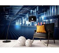 XLMING Creative Three Dimensional Tunnel Space Extension 3D Wallpaper Premium Textured Silk Study Dining Living Room Bedroom Sofa TV Wall Easy Install-400cm×280cm