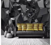 XLMING Creative Unique Artistic Geometric Space Expanding Fragments 3D Wallpaper Silky Texture Home Study Office Grey Dining Room Sofa Bedroom Living Room TV Backdrop-200cm×140cm