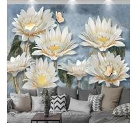 XLMING Creative Vintage Three Dimensional Flowers Butterflies 3D Wallpaper Premium Textured Silk Study Dining Living Room Bedroom Sofa TV Wall Easy Install-300cm×210cm