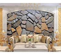 XLMING Creative Vintage Three Dimensional Stone Wall Art 3D Wallpaper Silky Texture Home Study Office Grey Dining Room Sofa Bedroom Living Room TV Backdrop-150cm×105cm