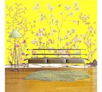 XLMING Creative Yellow Branches Flowers Birds 3D Wallpaper Luxury Home Dining Decor Paste Sofa Living Room The Wall for Bedroom Mural-300cm×210cm