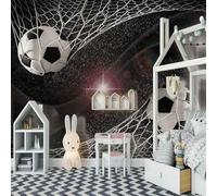 XLMING Cubes Stars Sports Football Creativity 3D Wallpaper Textured Silk Easy Install Living Room Sofa Bedroom Dining Room Home Decoration Wall-200cm×140cm