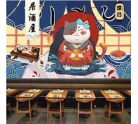 XLMING Culinary Delights Sushi Cartoon Kittens Little Fish 3D Wallpaper Premium Textured Silk Study Dining Living Room Bedroom Sofa TV Wall Easy Install-200cm×140cm