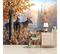 XLMING Elegant Autumn Forest Animals Moose 3D Wallpaper Luxury Home Dining Decor Paste Sofa Living Room The Wall for Bedroom Mural-200cm×140cm