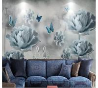 XLMING Elegant Romantic Swan Flowers Butterfly 3D Wallpaper Luxury Home Dining Decor Paste Sofa Living Room The Wall for Bedroom Mural-300cm×210cm