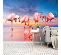 XLMING Elegant Sunrise Three Dimensional Pink Flamingo 3D Wallpaper Luxury Home Dining Decor Paste Sofa Living Room The Wall for Bedroom Mural-200cm×140cm