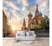 XLMING Elegant Sunset Three Dimensional Castle Architecture 3D Wallpaper Silky Texture Home Study Office Grey Dining Room Sofa Bedroom Living Room TV Backdrop-150cm×105cm