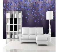 XLMING Elegant Three Dimensional Blue Flowers Vines 3D Wallpaper Luxury Silk Study Dining Feature Sofa Grey Bedroom Living Room Tv Decorative Wall-350cm×256cm