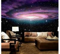 XLMING Elegant Three Dimensional Purple Starry Sky Universe 3D Wallpaper Premium Textured Silk Study Dining Living Room Bedroom Sofa TV Wall Easy Install-200cm×140cm