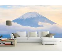 XLMING Elegant Three Dimensional Sunset Snow Capped Mountains White Clouds 3D Wallpaper Premium Textured Silk Study Dining Living Room Bedroom Sofa TV Wall Easy Install-300cm×210cm