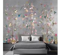 XLMING Elegant Trees Multicoloured Flowers Birds in Flight 3D Wallpaper Luxury Home Dining Decor Paste Sofa Living Room The Wall for Bedroom Mural-350cm×256cm