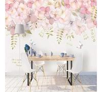 XLMING Elegant Warm Pink Floral Butterfly 3D Wallpaper Premium Textured Silk Study Dining Living Room Bedroom Sofa TV Wall Easy Install-150cm×105cm