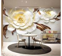 XLMING Embossed Three Dimensional Minimalist Beautiful Flowers 3D Wallpaper Luxury Home Dining Decor Paste Sofa Living Room The Wall for Bedroom Mural-350cm×256cm