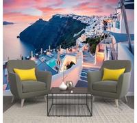 XLMING Ethereal Sky Sea Architecture Mountain Peaks 3D Wallpaper Silky Texture Home Study Office Grey Dining Room Sofa Bedroom Living Room TV Backdrop-400cm×280cm
