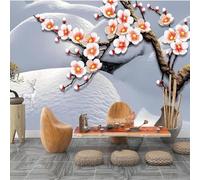 XLMING Ethereal Snowy Landscapes Elk Pink Flowers 3D Wallpaper Luxury Home Dining Decor Paste Sofa Living Room The Wall for Bedroom Mural-250cm×170cm