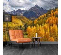 XLMING Ethereal White Clouds Mountain Peaks Golden Hues Forest 3D Wallpaper Luxury Home Dining Decor Paste Sofa Living Room The Wall for Bedroom Mural-350cm×256cm