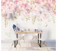 XLMING Exquisite Three Dimensional Pink Floral Butterfly 3D Wallpaper Luxury Silk Study Dining Feature Sofa Grey Bedroom Living Room Tv Decorative Wall-430cm×300cm