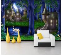 XLMING Fantasy Castle Forest Starry Sky Swan 3D Wallpaper Luxury Home Dining Decor Paste Sofa Living Room The Wall for Bedroom Mural-150cm×105cm